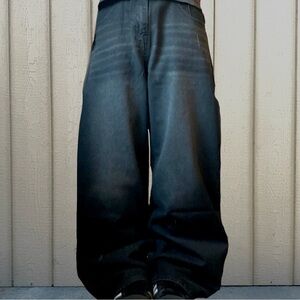 Wide-Leg black washed southpole style baggy jeans